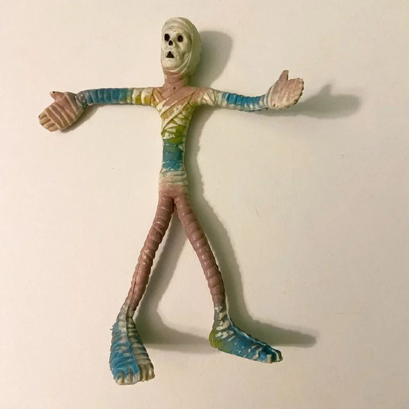 Vintage 1980s Rubber Mummy Bendy Bendable Action Figure Flexy Halloween Creeps - Picture 9 of 10
